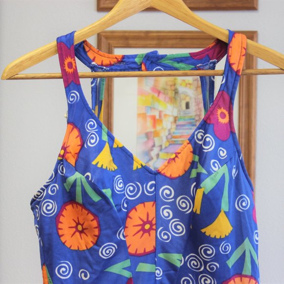 Vintage 1970s Skirted Swimsuit L - Picture 2 of 9